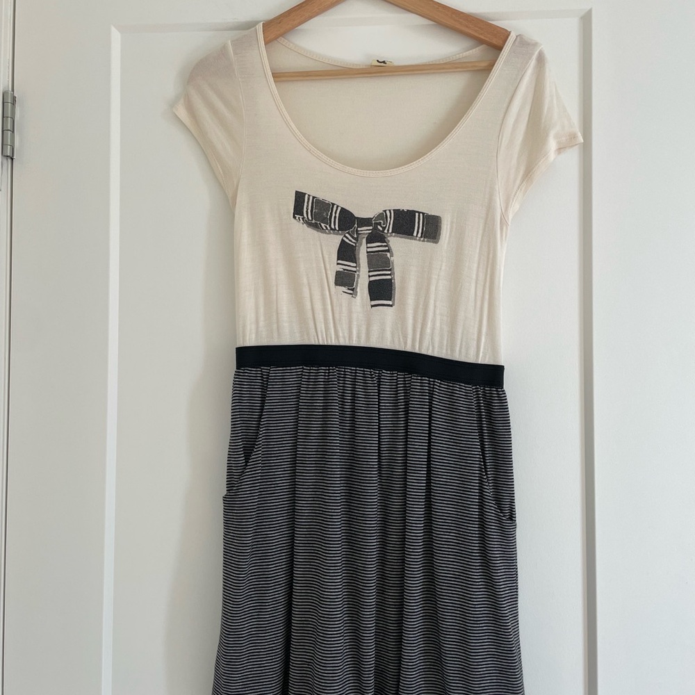 A Is For Audrey Cream and Black Dress